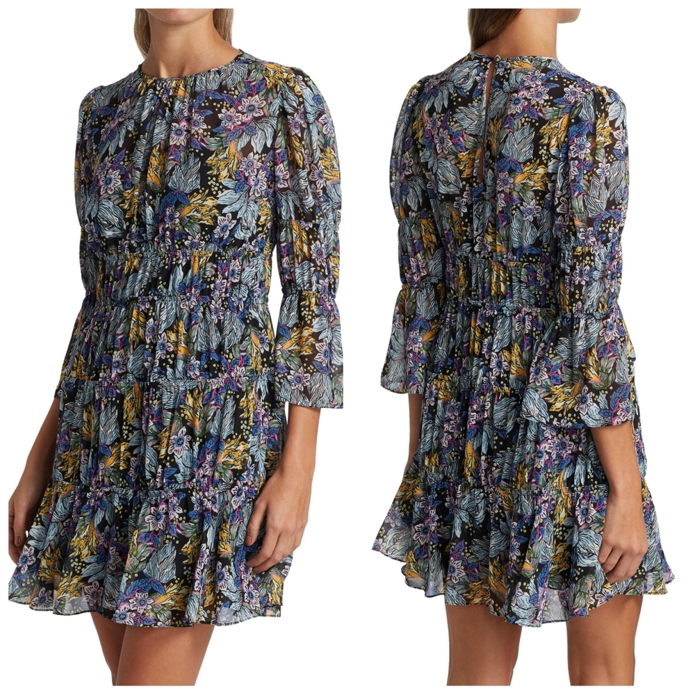 Cinq à Sept June Paradise Floral Mini Dress Size 8 NWT Sketch Floral